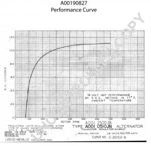 A00190827 | PRESTOLITE LEECE NEVILLE | ALTERNATOR A00190827 